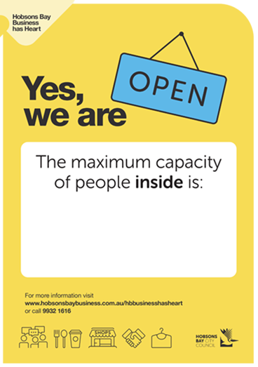 COVIDSafe the maximum capacity of people inside poster