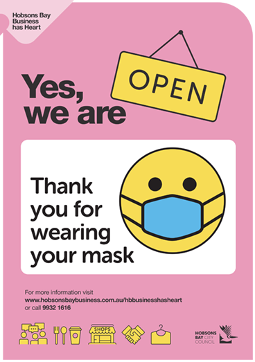 Thank you for wearing a mask poster pink